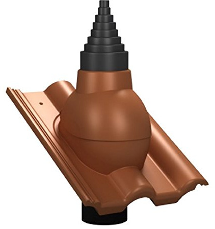 Antennendurchgangsziegel Braas Frankfurter Pfanne + 5 verschiedene Farben + (Schwarz)