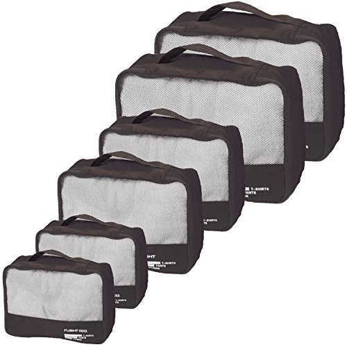 Packing Cubes Set Travel Luggage Organizers Suitcase Lightweight Accessories Black