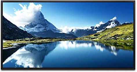 Reflektion vom See ca. 130x70cm Wandbild inklusive Schattenfugenrahmen schwarz - Panorama Leinwand Bild XXL Format Wandbilder Wohnzimmer Wohnung Deko Kunstdrucke