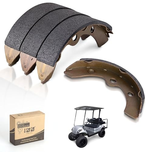 10L0L Golf Cart Brake Shoes, Replacement Brake Pads for Club Car DS&Carryall (Manual Adjust) 1981-1994, EZGO G&E 1982-1986, Yamaha G1 1979-1981, Columbia Par Car G&E 1986-2017