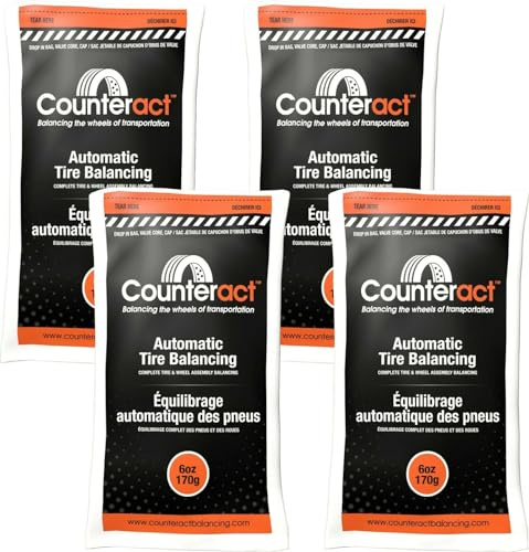 Counteract Cuentas de equilibrio de neumáticos de fuerza centrífuga -B4 de 6 onzas/ruedas – Vehículos todoterreno, neumáticos ligeros para camiones, (4) bolsas de cuentas de equilibrio de 6 onzas, (4)
