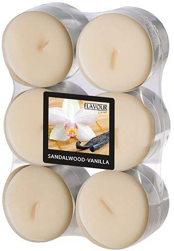 Gala Flavour by GALA Maxi Duftlichte Ø 58 mm, 24 mm creme - Vanilla 96922 Riesen-Teelichte Duftkerzen, 144 Stück
