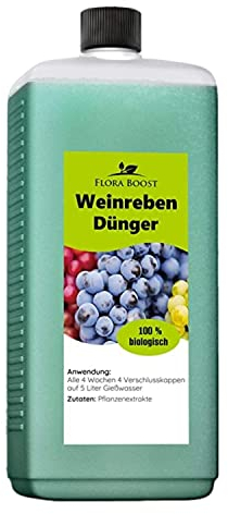 Flora Boost Weinreben Dünger Flora Boost 500ml I Für bis zu 100L Gießwasser I Für gesunde Weinreben & Schutz vor Mehltau I Flüssiger Blatt- & Wurzeldünger I 100% natürlicher Pflanzendünger