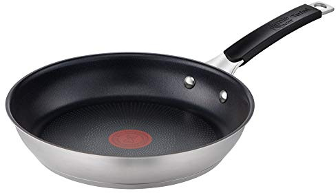 Tefal Jamie Oliver E51206 Frying Pan 28 cm, Non-Stick Coating, Safe Thermal Signal Riveted Handle, Suitable for Induction Hob, Healthy Cooking, Stainless Steel