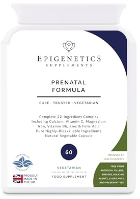 Prenatal Formula | Complete Fertility + Support Supplement for Women | 60 Vegetarian Friendly Capsules UK Made | 2 Capsules Daily (1 Month Supply)