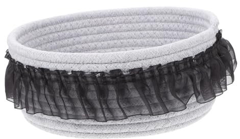 Levemolo Cotton Rope Decorative Basket Grey Sundries Organizer Desktop Storage Basket
