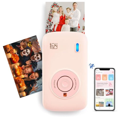 HPRT CP2100 Impresora fotográfica con 10 Papeles fotográficos, portátil, 2,1 x 3,4 Pulgadas, Mini Impresora a Color, Bluetooth 5.0, sublimación térmica, Color Estable, 300 PPP, Impresora fotográfica