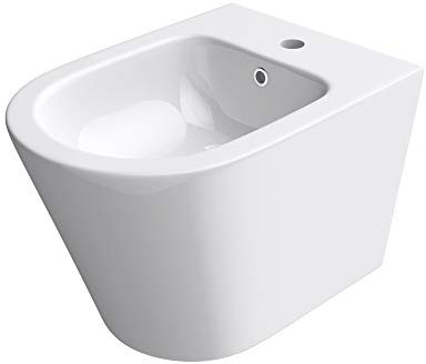 Mai & Mai Bidet Suspendu en Céramique Blanc Bidet de Salle de Bain Installation Mural D108