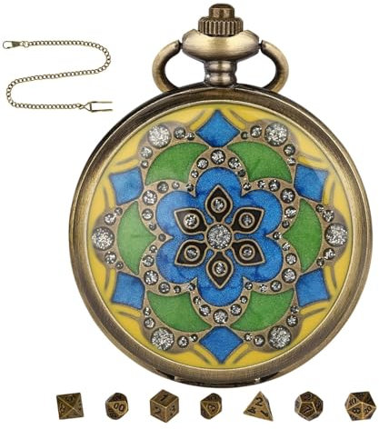 Set aus antiken Bronze-Würfeln: 6 mm polyedrische Metallwürfel für War-Hammer und Rollenspiele, vervollständigen Sie ein 7-teiliges Set mit D4, D6, D8, D10, D12, D20, D00 Dice | Präzision