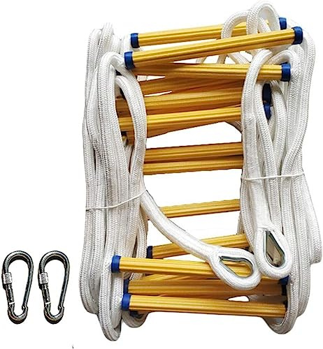 OYYMTE Escalera de Cuerda de Escape con Gancho, Utilizada for la máquina de Juegos Treehouse Escape, se Puede implementar rápidamente, Adecuada for Windows(8m/26.2ft)