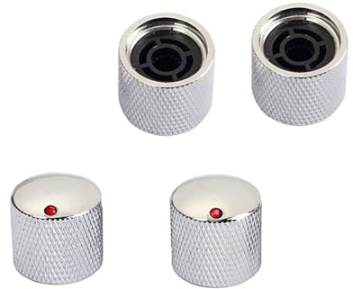 4pcs Metal Dome Top Electric Bass Guitar Volume Tone Control Knobs Potentiometer Knobs Guitar Bass Part Durable E Guitar Bass Dome Knobs Guitar Parts Accessories Guitar Hardware