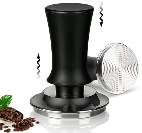 Arvoni Coffee Tamper 53mm, Double Spring Coffee Loaded Tamper, Stainless Steel Espresso Coffee Tamper 53mm for Coffee Lovers, Cafes, Coffee Machine Accessories (Black)