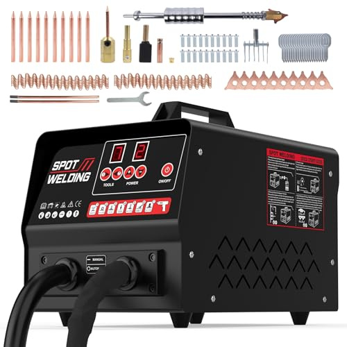 BELEY Karosserie Ausbeulspotter 220V, 3500W mit Automatischer und Manueller Schweißfunktion, Punktschweißgerät Mit 7 Modi und Überhitzungsschutz, für Dellenreparatur an Kfz Karosserie