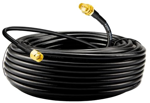 Boobrie Cavo di prolunga per antenna WiFi da 20 m, aggiornato, 5G, LMR200, equivalente SMA maschio a femmina, a bassa perdita, per router 3G, 4G, 5G, LTE, antenna WiFi, ADS-B, GPS, WLAN, modem Baofeng