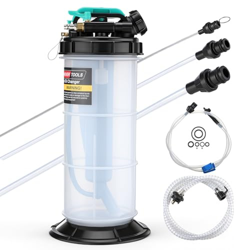 FLASHEVER 5.3L Fluid Extractor Pump Pneumatic Manual Oil Change Tool | Vacuum Extractor For Engine Oil, Brake Fluid, Coolant, Power Steering, Pneumatic & Manual Dual Mode, For Car Boat & ATV