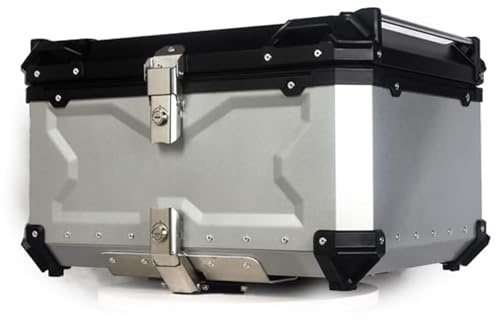 COZONY X-Style Aluminum Alloy Motorcycle Top Case Waterproof Anti-Theft Silver Universal Motorbike Luggage Box