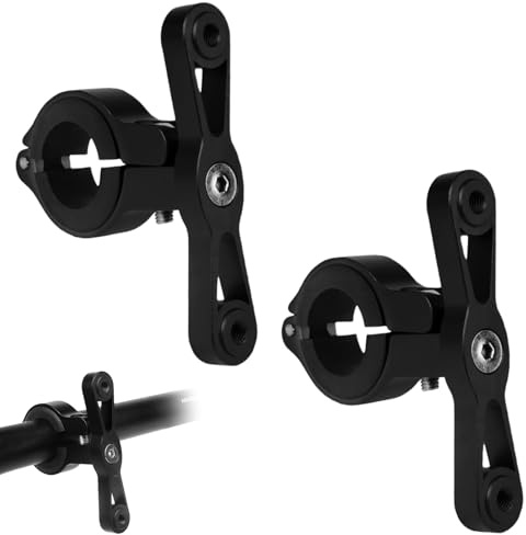 Lot de 2 adaptateurs de porte-bouteilles universels pour VTT - Support en aluminium pour bouteille d'eau - Support d'étagère pour guidon et tige de selle, poussette, fauteuil roulant (noir)