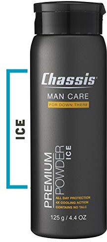 Chassis Ice Premium Body Powder for Men, Whole Body Deodorant, Odor-Absorbent, Talc-Free Anti-Chafing Powder for Groin & Sensitive Skin, Friction Defense & Odor Control, Original Fresh Scent