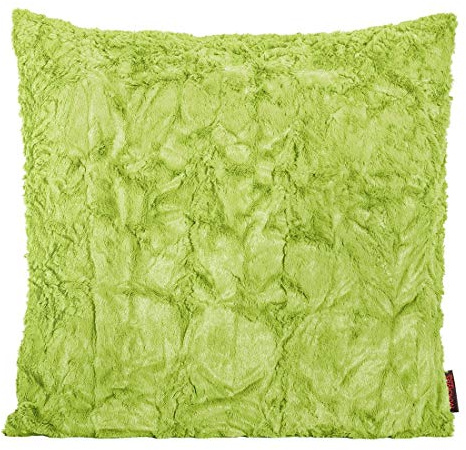 Magma Kissenhülle Fluffy - 40 x 40 cm - Plüsch Kissenhülle Felloptik - sehr flauschig und kuschelig - in vielen Farben, Farbe:Magma_grün_030