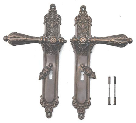 Graf von Gerlitzen BB 72 Langschild Messing Türgriffe Türbeschlag Antik Modell Klassizismus Gründerzeit S100-1A