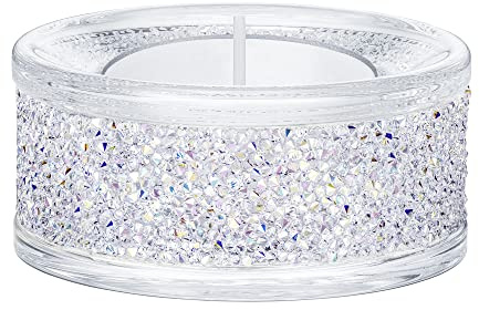 SWAROVSKI Shimmer Tea Light Holder, Candle Holder with Clear Swarovski Crystals Featuring an Aurora Borealis Effect Part of The Swarovski Shimmer Collection