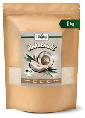 Biojoy Harina de coco BIO, parcialmente desgrasada, 1 kg | De Sri Lanka, sin azúcar añadido, natural, ideal para hornear