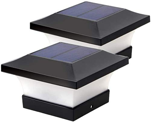 Solar Post Cap Light, Bprtcra Outdoor Garden LED Solar Pillar Waterproof Deck Fence Lights, Landscape Post Lamp Wall Lamp for Courtyards Garden Pavilions Street Top Wall, Warm Light (White Light 2Pcs)