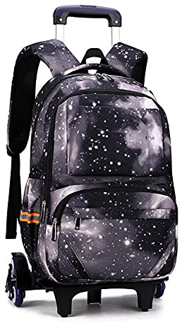 ANSIEDIO Kinder Trolley Schultasche Removable Rolling Schoolbag Wasserdichte Große Kapazität Schüler Rucksack für Jungen Mädchen