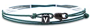 Made by Nami Casual Surfer-Armband Personalisiert mit Buchstabe - Damen Herren Pärchen-Armband individualisiert - Freundin Freundschaftsarmband Geschenk - Wasserfest & Verstellbar (G, Emerald Grün)