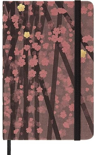 Moleskine - Notizbuch in Limitierter Edition, Sakura-Notizbuch mit Themenbezogenen Grafiken, Liniertem Layout und Stoff-Hardcover, Taschenformat 9x14cm, 192 Seiten