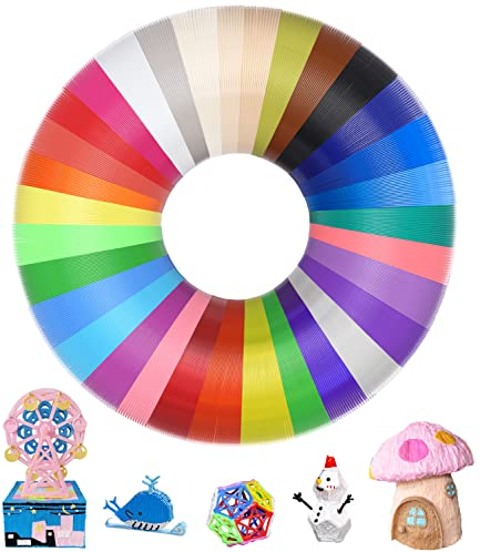 3D Stift Filament PLA, je 5M 3D Pen PLA Filament 1.75mm PLA Filament Packung mit 32 3D Drucker Filament 3D-Drucker Filament Nachfüllpackung Total Length 160M