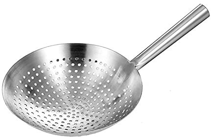 Cucchiaio scanalato Cucchiaio dello skimmer in acciaio inox professionale, Skimmer Skimer Slotted addensato, 8,1 pollici Adatto for ristorante, hotel Cucchiaio da cucina