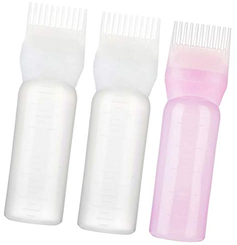 Kichvoe 3stücke Teiliges Haarfärbebehälter Mit Kamm Praktische Flaschen Für Salon Heimgebrauch Trockenreinigung Weiße Gleichmäßige Farbabgabe Leicht Und Haltbar