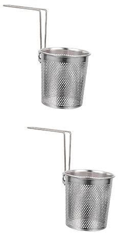 BESTonZON 2pcs Household Stainless Steel Noodle Sifter Handheld Food Strainer for Filtering Noodles Vegetables and Meats Kitchen Gadget Smooth Easy to Clean Safe for Hands