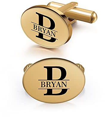 Personalisierte Manschettenknöpfe mit Initiale – Herren-Manschettenknöpfe in Silber, Roségold und Gold – Hochzeit, Business, Party & Smoking Geschenk für Vater, Ehemann, Freund – Weihnachten