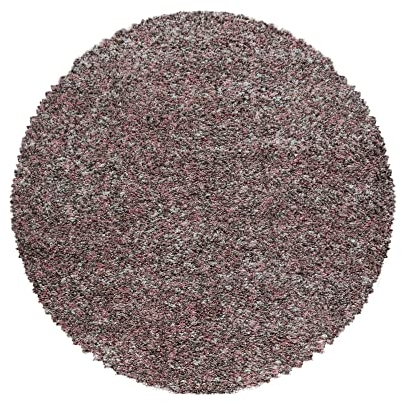 Carpetsale24 Runder Hochflor Teppich Ø 120 cm Rosa – Shaggy Langflor, Meliert, Flauschig & Pflegeleicht – Für Schlafzimmer, Kinderzimmer oder Leseecke