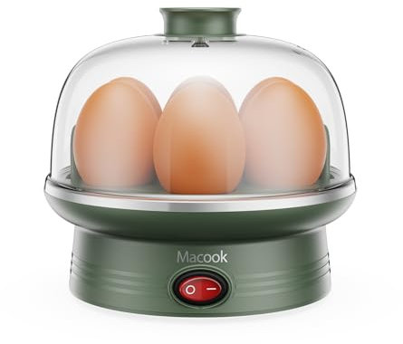 Macook Eierkocher für 1-7 Eier, Eierkocher Testsieger, mit Automatischem Abschaltung und üBerhitzungsschutz, Schnell Kochend, BPA-Frei, Leicht Zu Reinigen, 350 W, GrüN [Energieklasse A+++]