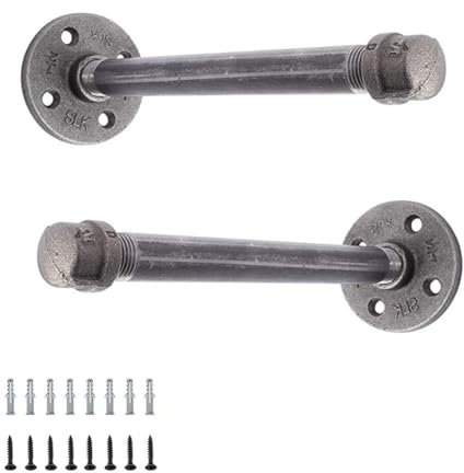 FEEIMOL 2 Stück Schwerlast Regalhalter Schwimmende Rohr Regalhalterung Wandregal Regalhalterungen Wandmontage Regalkonsole Industrial Regalträger für Möbel Dekorationen Silber 15cm