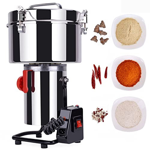 3000G Elektrische Getreidemühle Kommerziell Kräutermühle Rostfreier Stahl Pulvermühle Pulverisiermaschine Swing-Typ Schnelle Geschwindigkeit 30S Speedy Schleifen Für Spice/Nuss/Cereal/Coffee Crusher