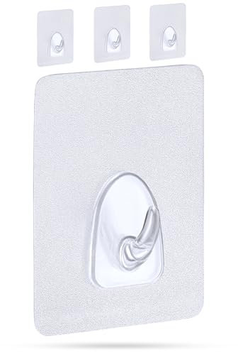 SilverRack Haken selbstklebend & Wieder verwendbar - 8x6 cm als 4er Set - Klebehaken transparent als Wandhaken zum Kleben bis 3kg - Handtuchhaken ohne Bohren Küche, Bad & Deko
