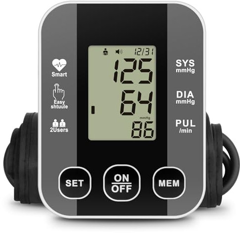 CLIUNT Blood Pressure Monitors, Blood Pressure Machine with Large Cuff, Battery, Large Display, Voice Broadcast for Home Use Accurate BP Cuff LED Backlight Display Heart Rate Detection, Cuff 33cm