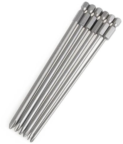 Gasea 6pcs Magnetic Philips Screwdriver Bits, 1/4 Inch 150mm Long Cross Head Screw Bits for Electric Screwdrivers, Drills & Power Tools 3PH1, 4PH1, 4.5PH1, 4.5PH2, 5PH2, 6PH2
