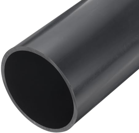 sourcing map 4 in PVC Rigid Tube 104mm ID 114mm OD 9 Length Dark Grey | Round Pipe Tubing,Hardware Tubing,High Impact,for Water Pipe,Crafts,Cable Sleeve