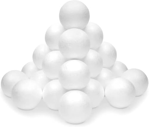 Palline Sfera di polistirolo 50 Pezzi, EPS, Bianco, diametro 60mm
