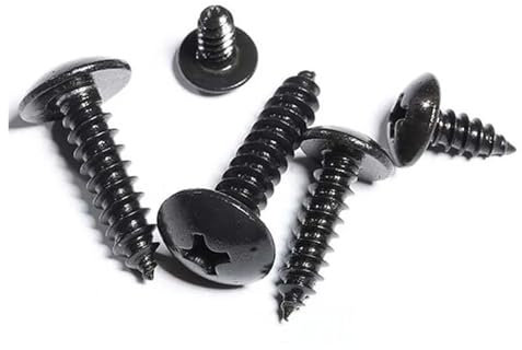 Aqxyhjk 10/50 Stück Schwarze 304 Edelstahl Kreuz große runde selbstschneidende Holzschraube mit Fachwerkkopf M2,2 M2,9 M3,5 M3,9 M4,2 M4,8(50pcs M2.9x13mm)