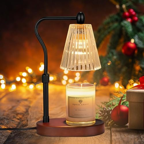 WUEAOA Candle Warmer Lamp, Timer and Dimmer, Adjustable Height Electric Candle Warmer, Gift for Mom