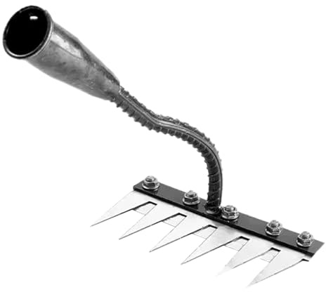Ogrässkärare, trädgårdsarbete, hand, ogrässkärare, trädgårdsverktyg, ogräsborttagare, rotningsverktyg, ogräsborttagare med separerbar 5-tand rake/6-tandsrake för gräsklippning
