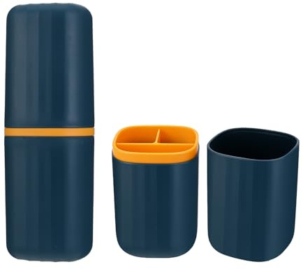 JIYIN Zahnbürsten Etui, 3 in 1 Zahnbürstenbox Kunststoff Reise Zahnputzbecher Portable Zahnputzbecher Zahnbürste Schutzhülle für Geschäftsreise Reisen Camping Zuhause Schule
