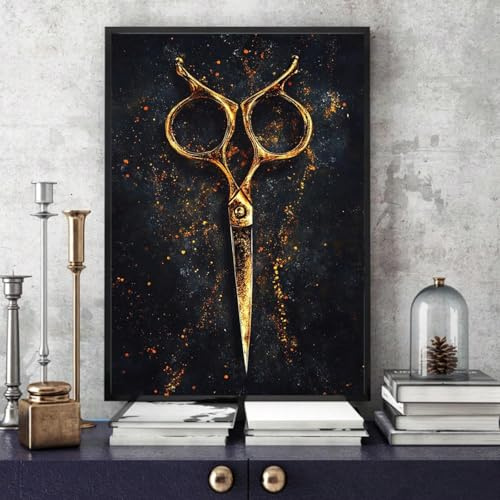 Quadri da parete per parrucchiere, quadri da barbiere, stampe e poster in bianco e nero, strumenti per il taglio dei capelli, decorazione da parete alla moda per barbieri, 40x60 cm, senza cornice