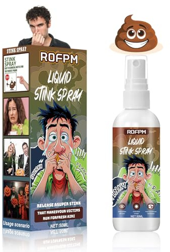 ROFPM Extreme Stinkspray, Extrastarkes Flüssiges Stinkspray, Halloween Party Stink Spray, Schrecklicher Geruch Flüssiger Stinkspray, Stinky Streich Witz Spray for Adults (1 Stück, 50ML)